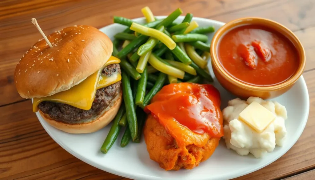 recipe hamburger green beans tomato soup mashed potatoes